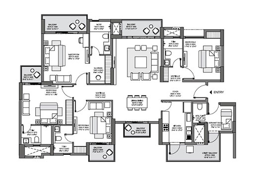 floor-plan GODREJ ZENITH Floor Plan -
4bhk